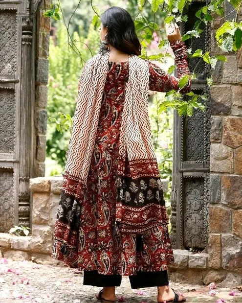 Rayon Anarkali Kurti Set - Back View