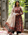 Rayon Anarkali Kurti Set - Front View